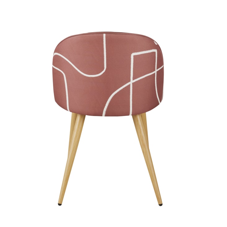 Chaise vintage marron et motifs géométriques beiges-Mauricette cropped-4