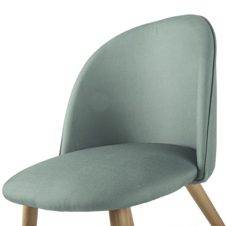 Chaise vintage vert de gris et métal imitation chêne-Mauricette cropped-4