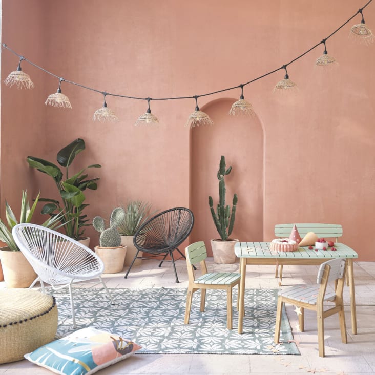 Children s White Resin and Metal Garden Armchair Copacabana