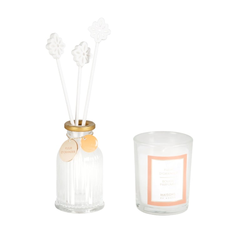 1 candela profumata in vetro e diffusore di profumo fiori d