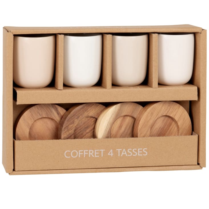 Deux Tasses Et Soucoupes Anciennes En Grès De St Uze - Dinette Vintage