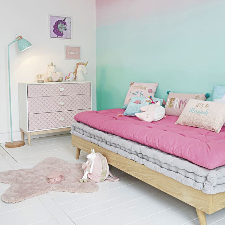 Colchón infantil de algodón acolchado rosa 60x120 BLUSH