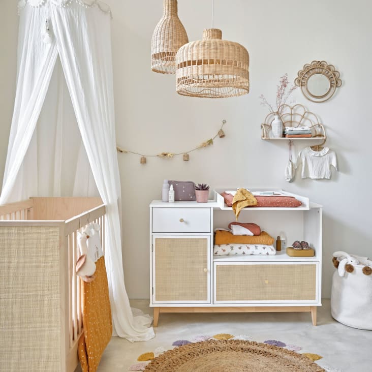 Chambre bébé blanche : armoire, commode blanche pour bébé
