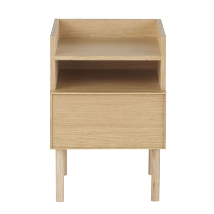Il numero 1 del risparmio-COMODINO SALVASPAZIO CON CASSETTO E MENSOLA IN LEGNO 37X30X48CM ROVERE