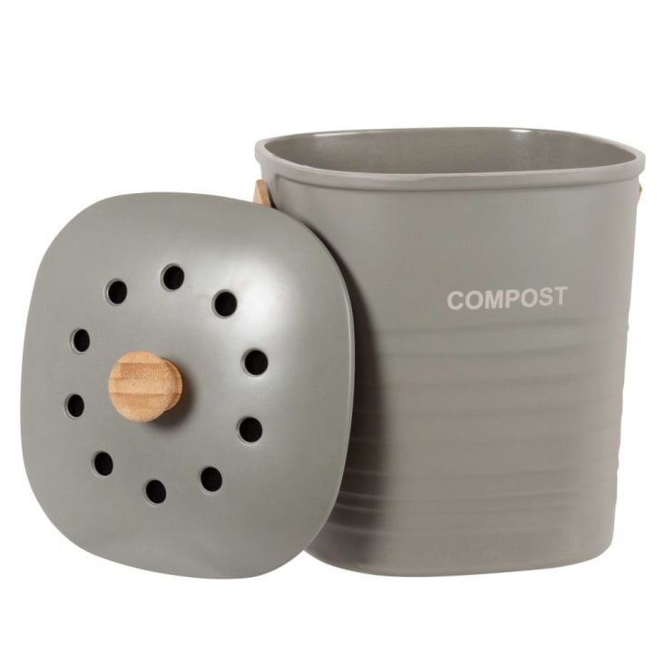Composteur de cuisine PEBBLY à compost d'intérieur 7L métal/bambou