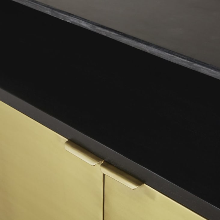 Comptoir professionnel en métal ondulé coloris laiton et pierre noire-Louxor BUSINESS cropped-4