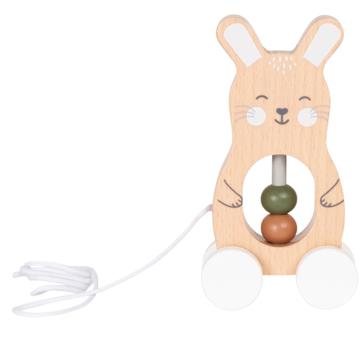 Maisons du Monde Mouton Conejito de arrastre de madera de haya