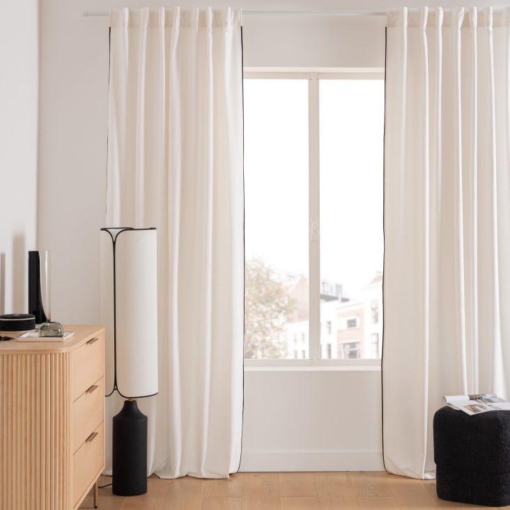 Cortina De Chenilla Y Ribete De Algod n Beige De 140x250 Cm Will cortina-de-chenilla-y-ribete-de-algod-n-beige-de-140x250-cm-will