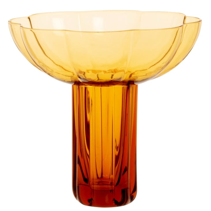 Coupe a cocktail en verre jaune ocre