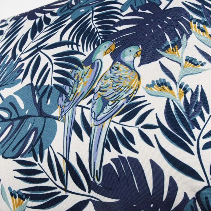 Coussin écru, vert et bleu motif floral imprimé 45x45-PERICO cropped-3
