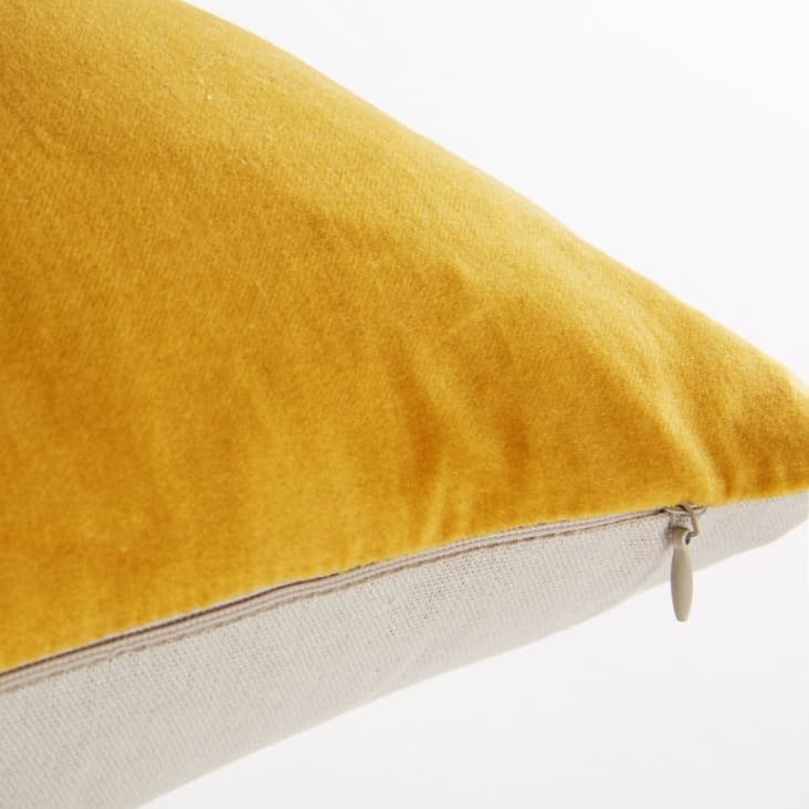 Coussin en velours jaune moutarde 30x50 cropped-4