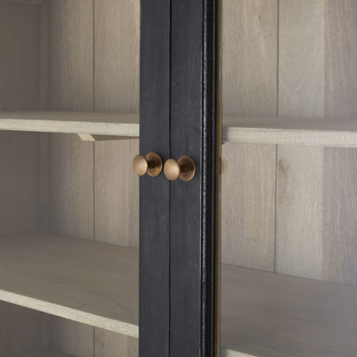 Credenza a 4 ante e 2 cassetti in legno massello di mango nero-Versailles detail-3