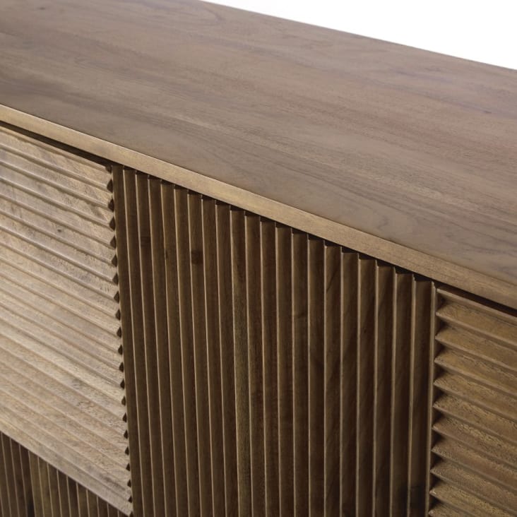 Credenza bassa lunga a 3 ante scanalate marrone nocciola Strille Maisons du Monde