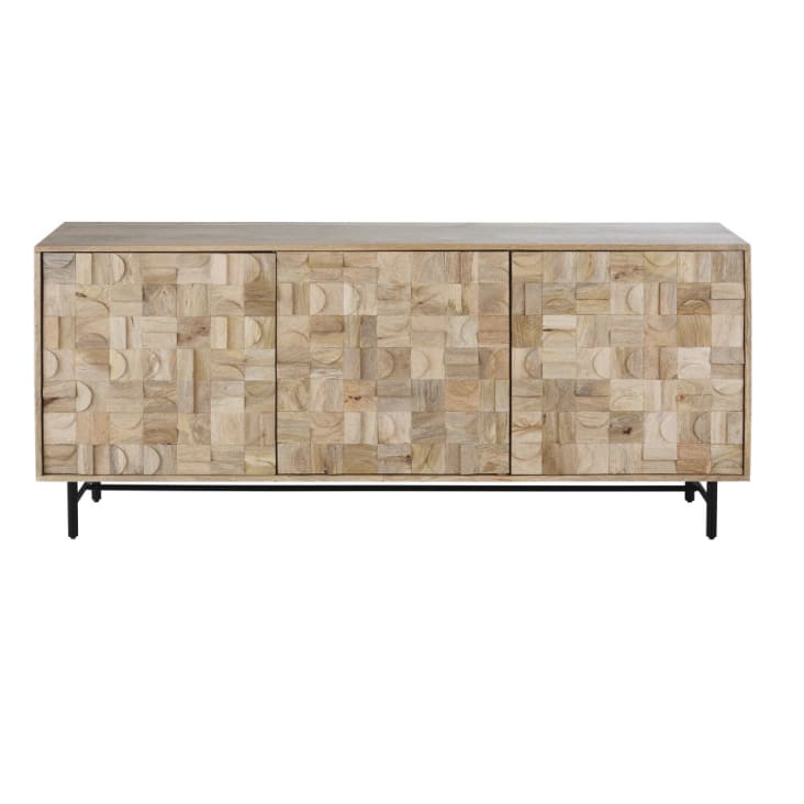 Credenza bassa lunga a 3 ante scolpite Circulo Maisons du Monde
