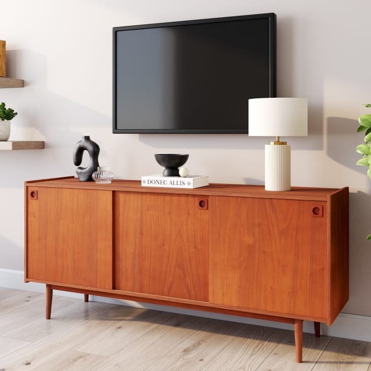 Credenza bassa lunga vintage a 3 ante marrone Maisons du Monde