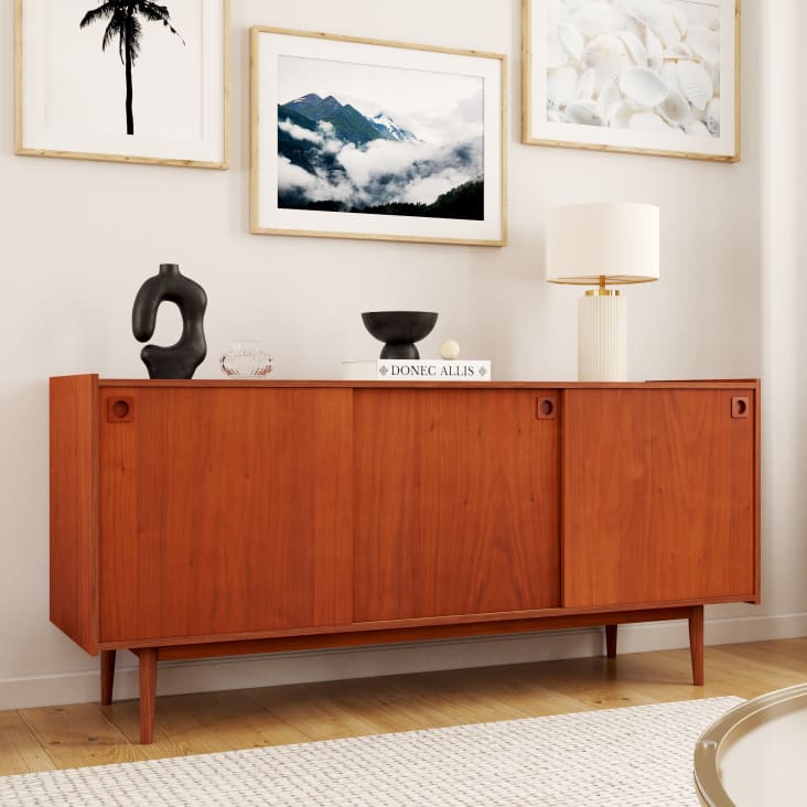 Credenza bassa lunga vintage a 3 ante marrone Maisons du Monde