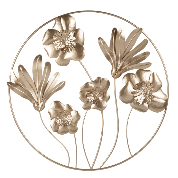 Image du produit : Chavina - Déco murale cercle et fleurs en métal do