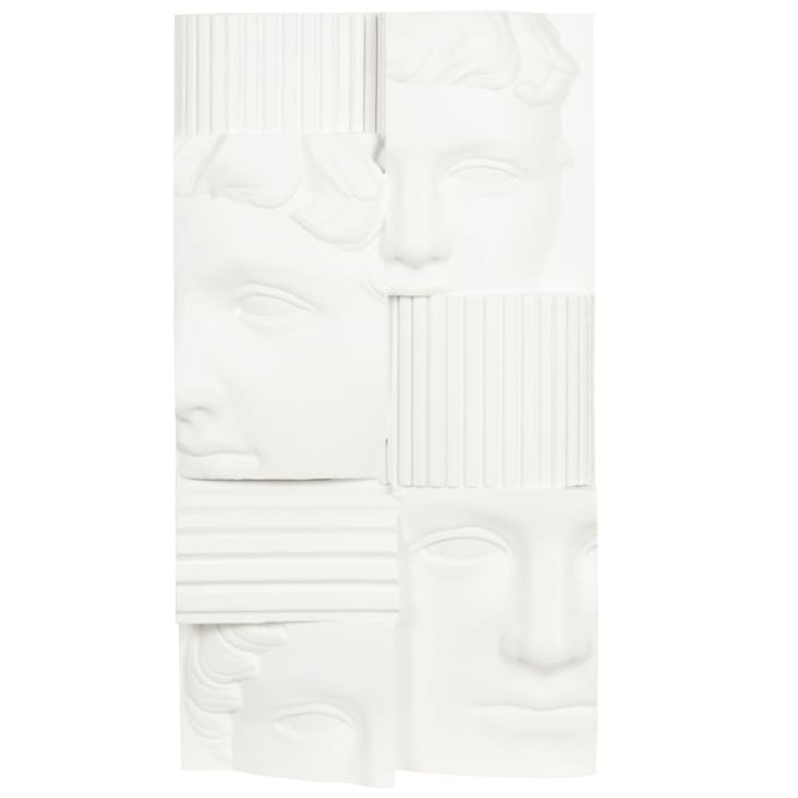 Déco murale visages et colonnes en polyrésine blanche 27x49-APOLLON