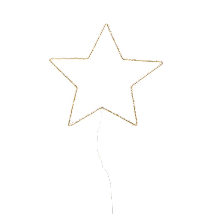 Decoração luminosa estrela de metal dourada-MILA