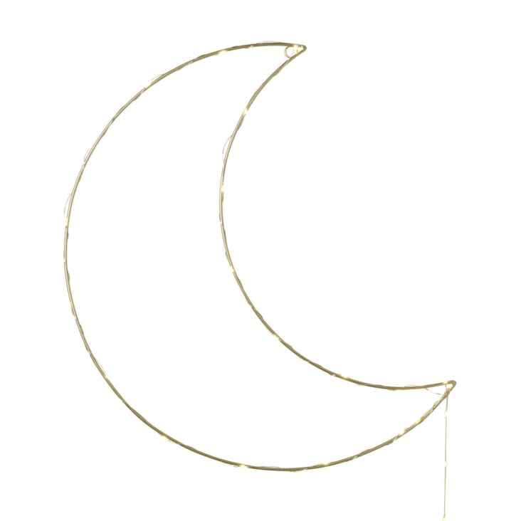 Decorazione luminosa luna in metallo dorato-YSEE