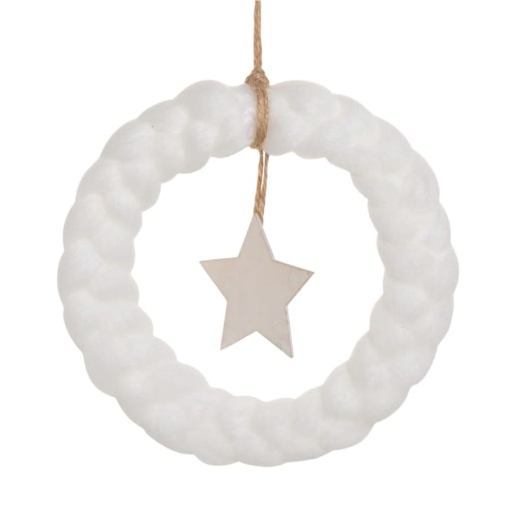 Primitive By Kathy Decorazione Natalizia Da Appendere – Barboncino Bianco Con Corona In Legno