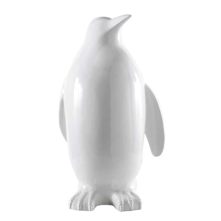 Deko-Pinguin WELLINGTON aus Kunstharz für den Garten, weiß, H88 -Wellington