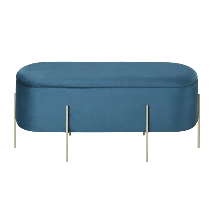 Chaise longue in velluto blu scuro LE CRAU