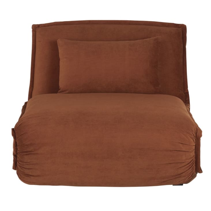 Divano Clic Clac 1 Posto Velluto Coste Arancione