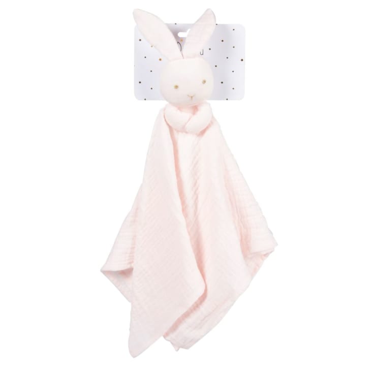 Doudou bébé lapin en coton rose-BIRD SONG cropped-2