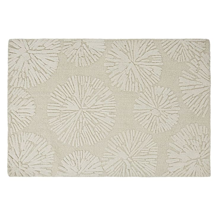 Ecru en grijs en uitgesneden wollen tapijt 140 x 200 cm-ODENSE