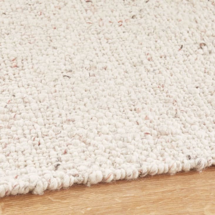Wafel Ervaren persoon toevoegen Ecru en grijs handgeweven wollen tapijt 140 x 200 cm, Oeko-Tex ® ASLAND |  Maisons du Monde
