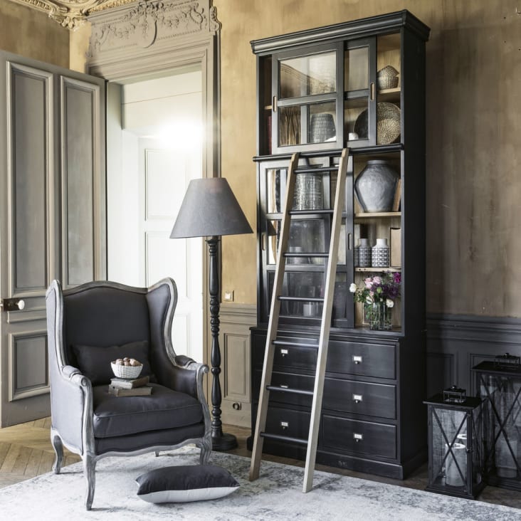 Escadote de decoração para estante de madeira de carvalho maciça-Versailles ambiance-6