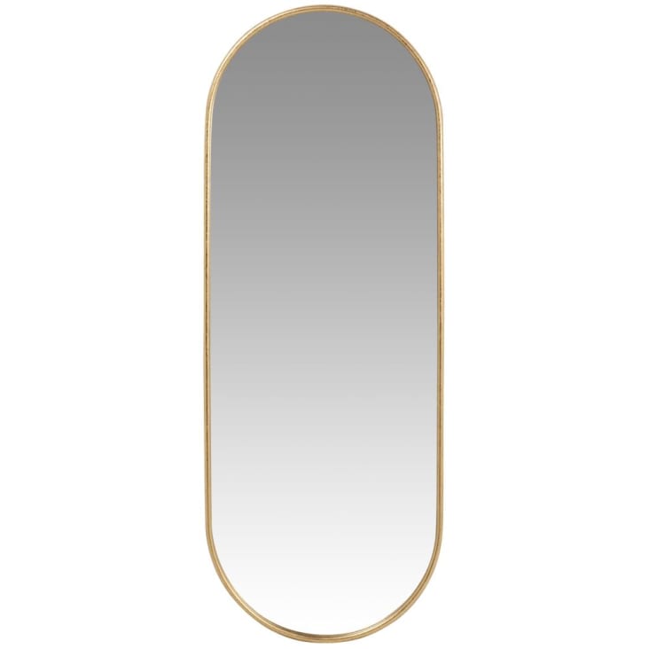Espejo ovalado de metal dorado efecto pan de oro 30x80-CAMBERA