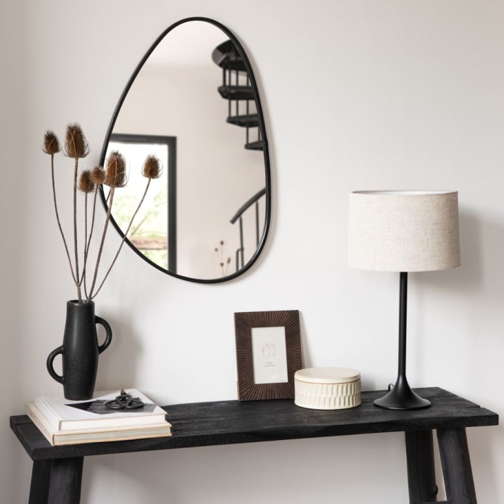 Espejo ovalado de metal negro 43 x 65-FAUSTO ambiance-10