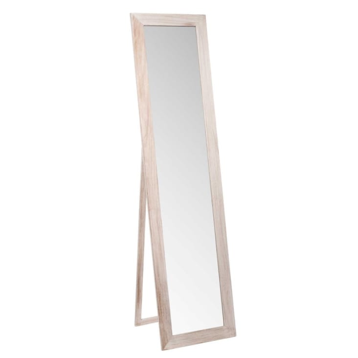 Espelho de pé de madeira de paulownia 160x40-Laure