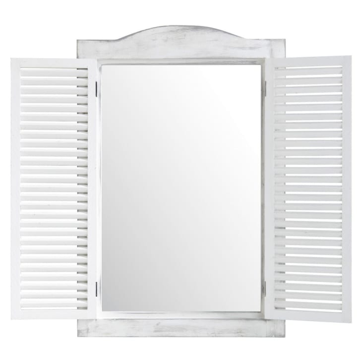 Espelho janela com moldura de madeira branca altura 71 cm OCÉAN-Océan