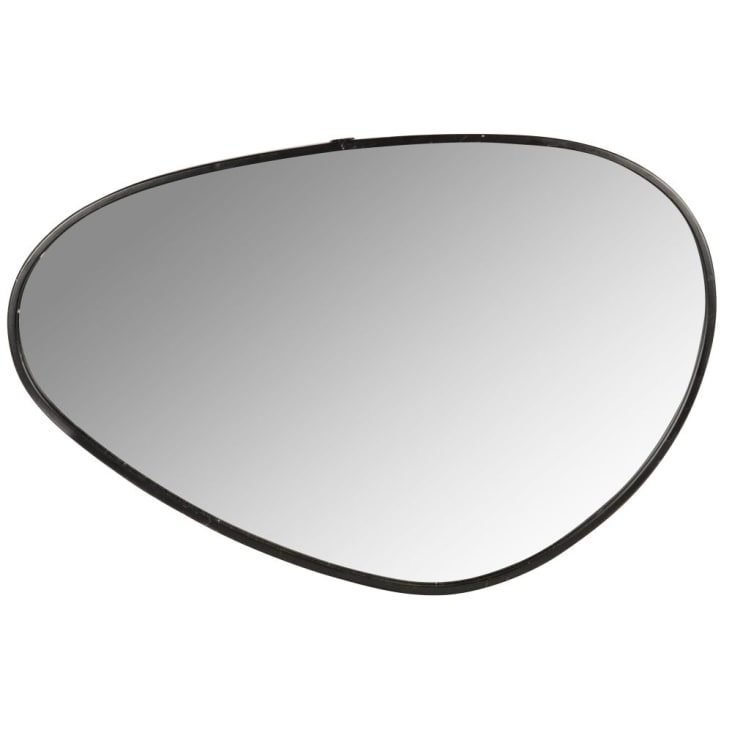 Espelho oval em metal preto 43x65-FAUSTO