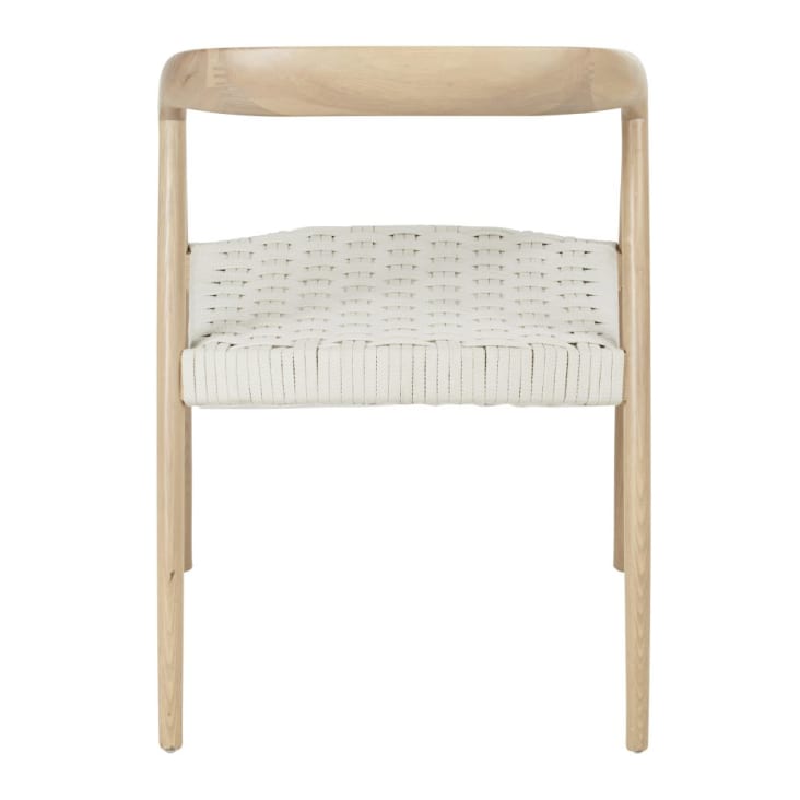 Javaanse Stoel Essenhouten stoel met beige zitvlak van touw Mangrove | Maisons du Monde