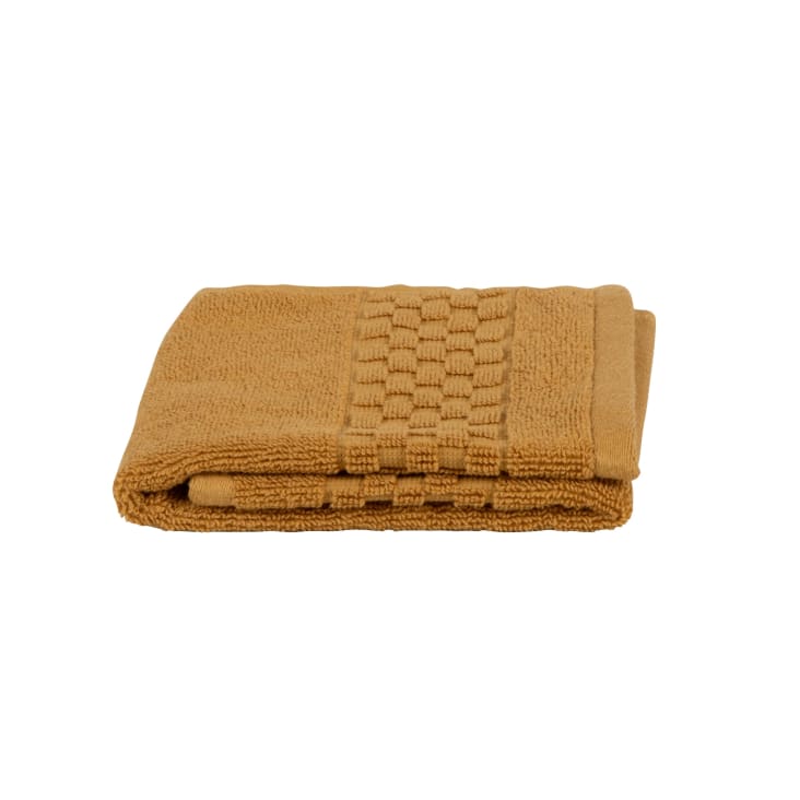 Serviette Invité Atmosphera Joia - Coton 550 G/m², Dimensions 30x50 Cm, Couleur Jaune Moutarde - Pour Salle De Bain D'appoint