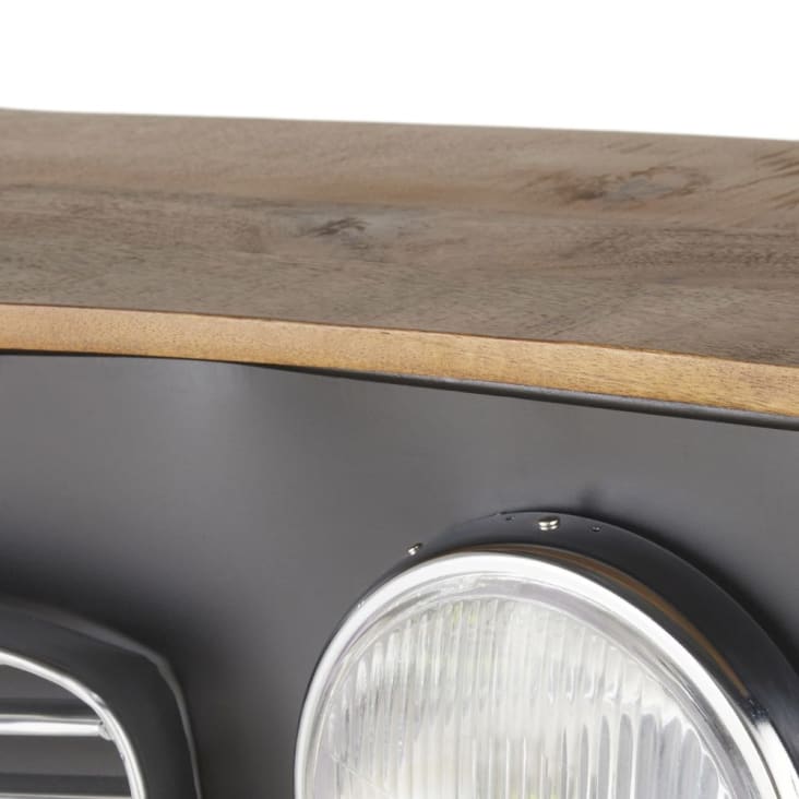 Etagère voiture en bois de manguier et métal noir-DAMON cropped-3