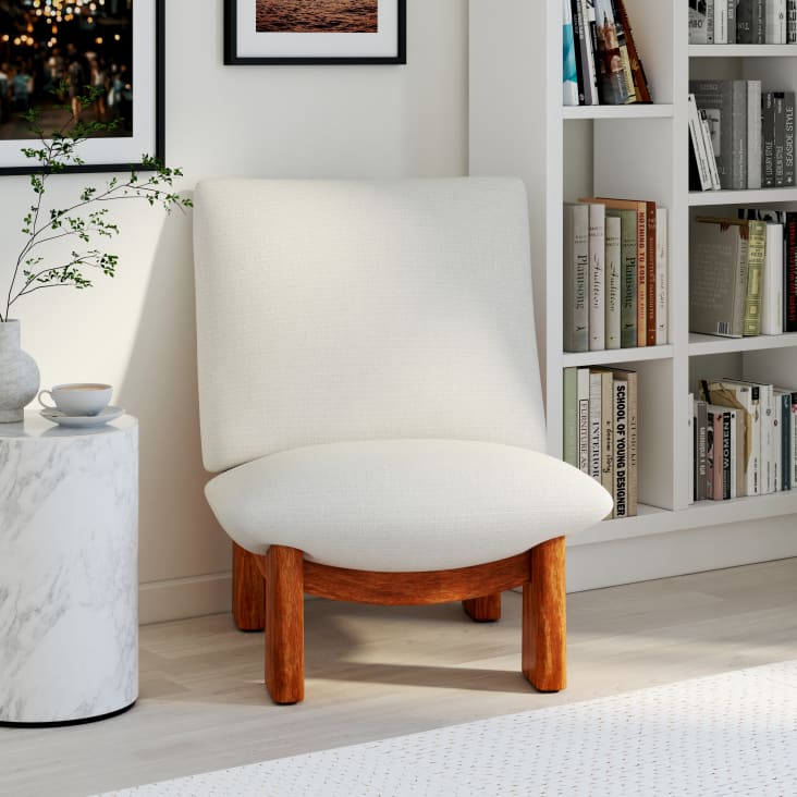 Fauteuil Orac Design - Bois Et Hévéa Couleur Ivoire - Dimensions 81,5x75x67,5 Cm