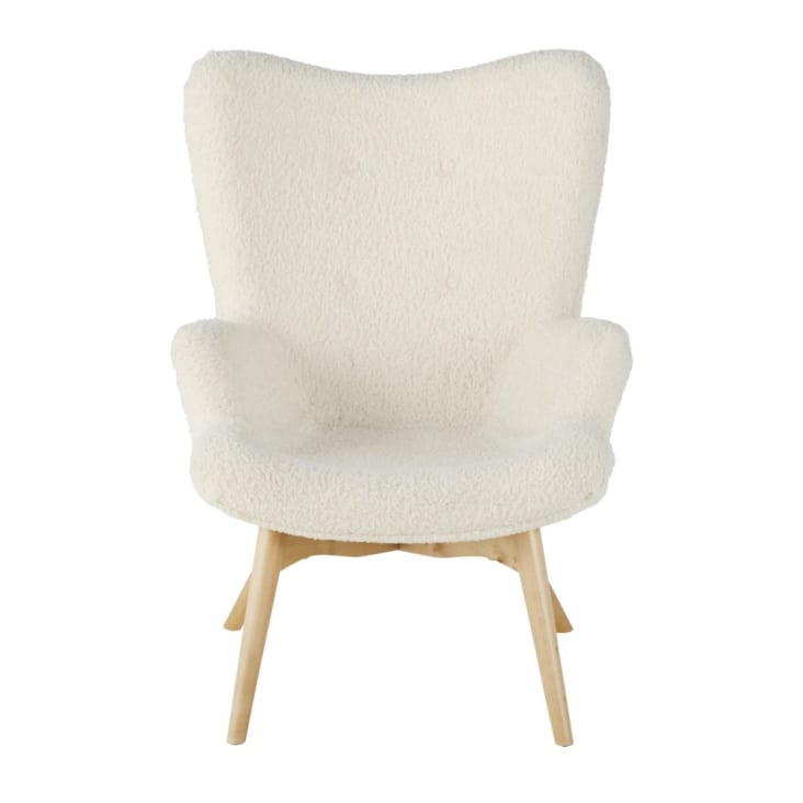 Fauteuil uit witte boucléstof -Iceberg cropped-2