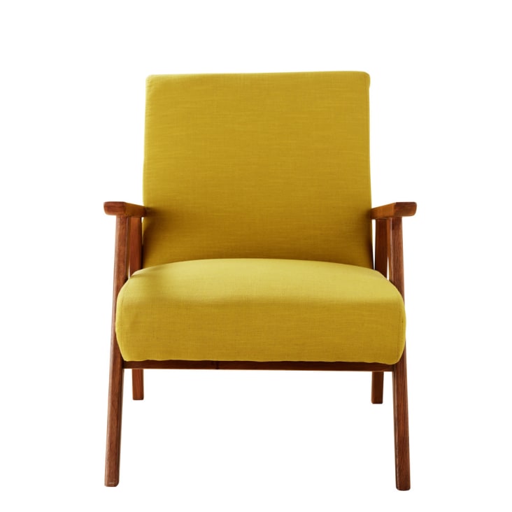 Fauteuil vintage jaune moutarde-Hermann cropped-2