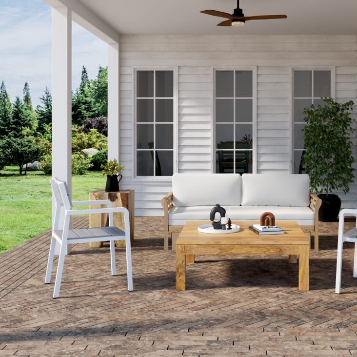 Fauteuil de Camping Alu Dossier Haut Slim Champagne