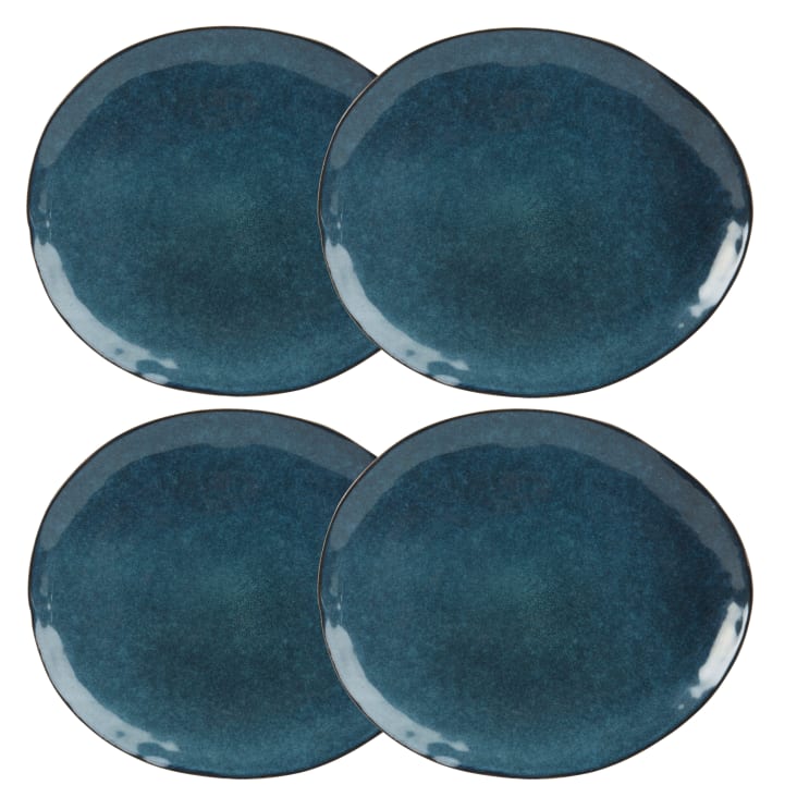 Flacher Teller Aus Steinzeug Blau ASIAN BLUE Maisons Du Monde flacher-teller-aus-steinzeug-blau-asian-blue-maisons-du-monde