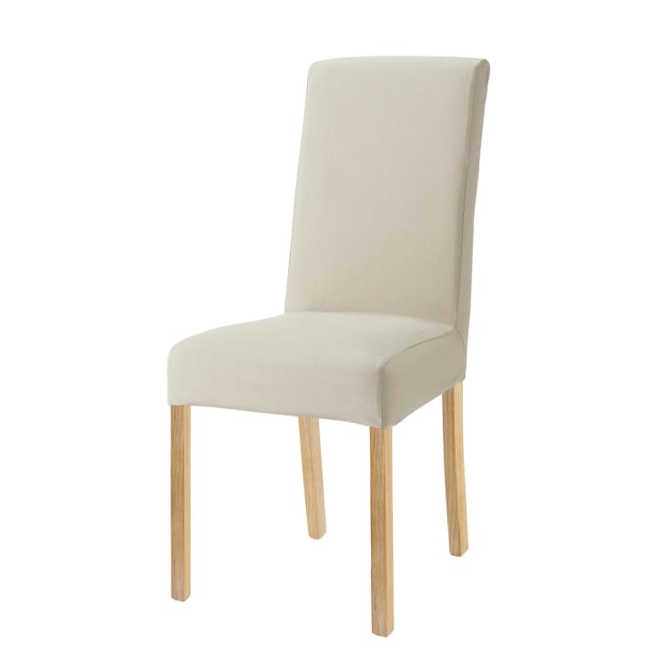 Fodera beige-grigio chiaro in cotone per sedia, compatibile con la sedia MARGAUX-Margaux