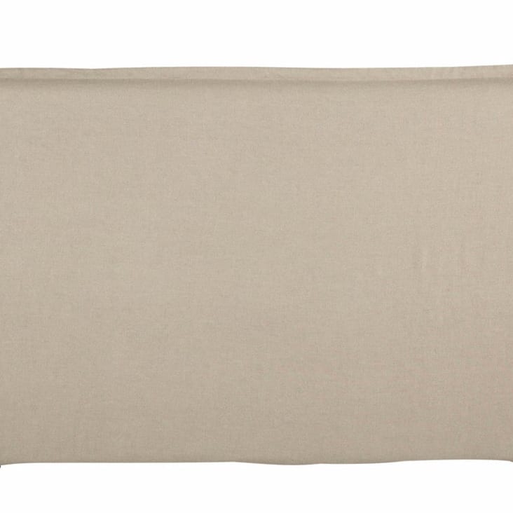 Fodera di testata da letto beige in lino slavato naturale 180 cm-Morphée cropped-2