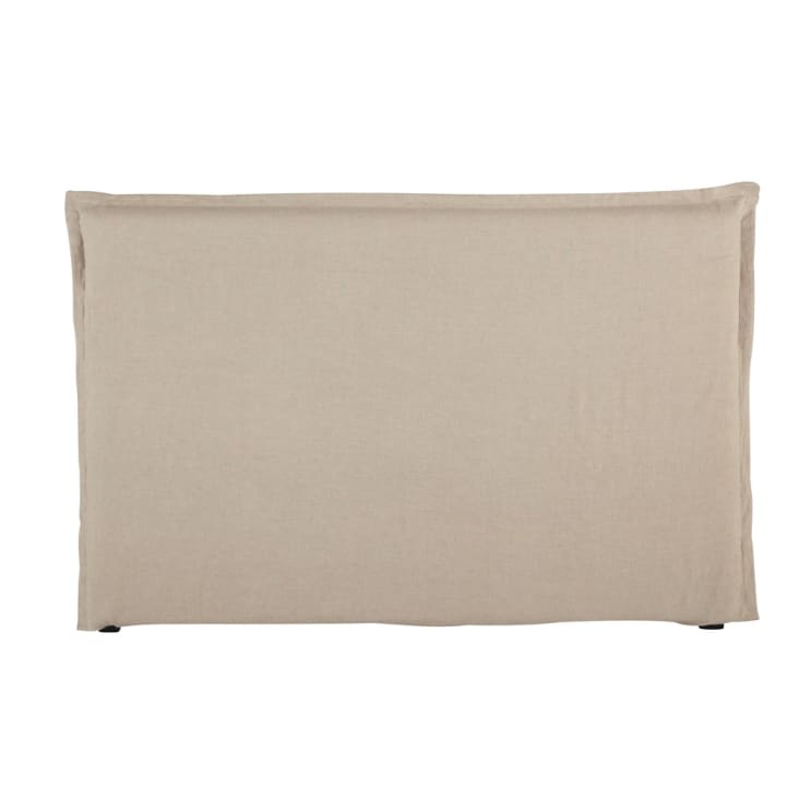 Fodera di testata da letto beige in lino slavato naturale 180 cm-Morphée