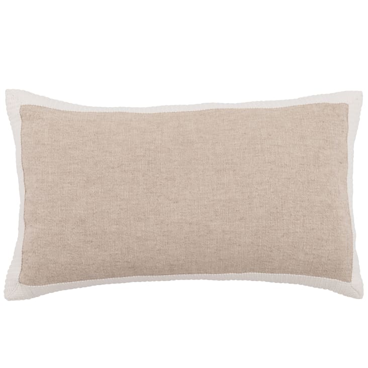 Fodera per cuscino bianca e beige con fettuccia 50x30 cm INAC