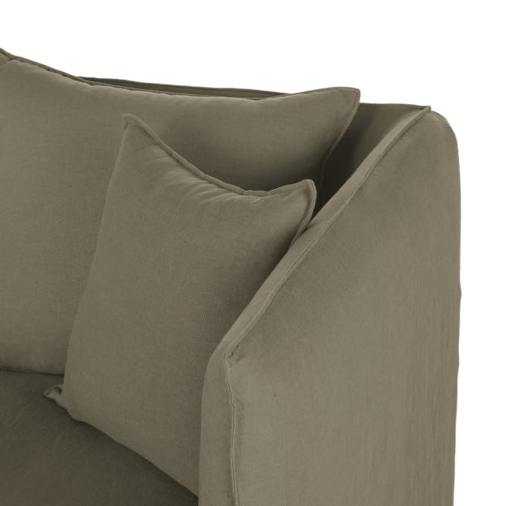 Cubre sofá chaise longue derecho aterciopelado marfil 300-350 cm TURIN